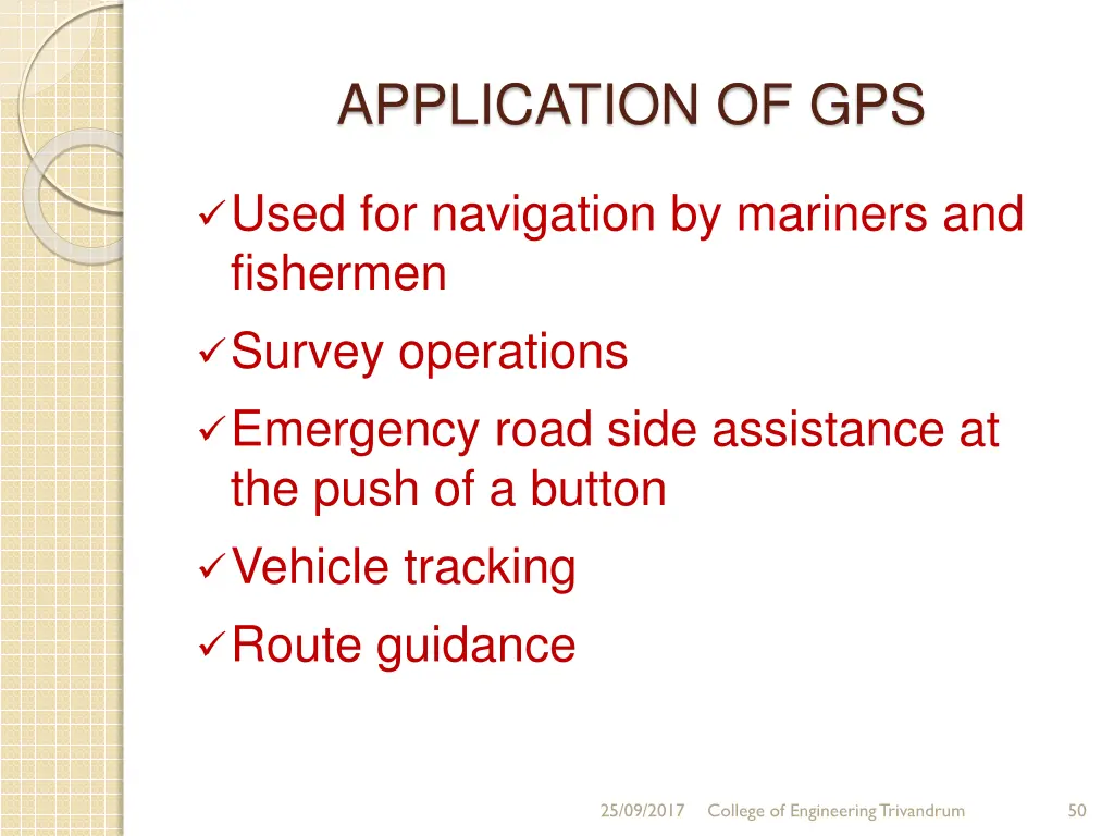 application of gps