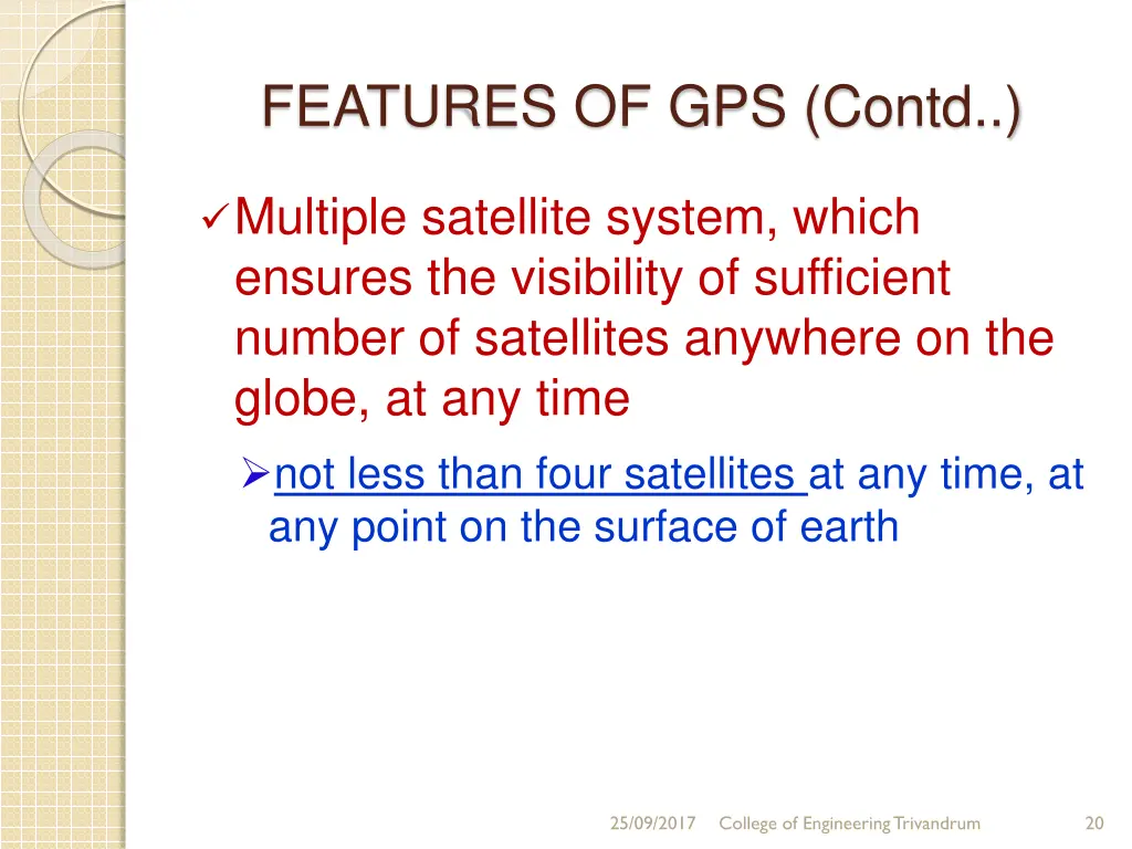 features of gps contd