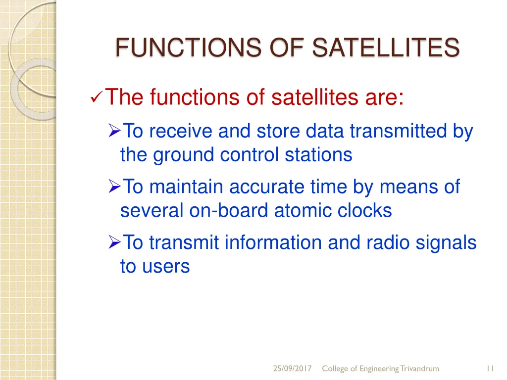 functions of satellites