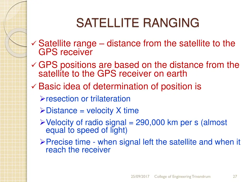 satellite ranging