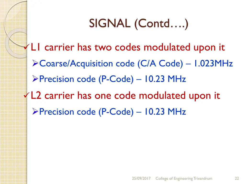 signal contd