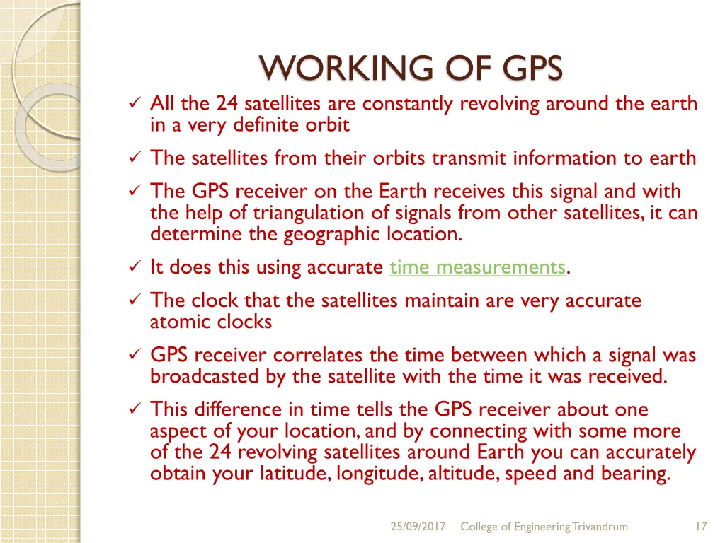 working of gps all the 24 satellites