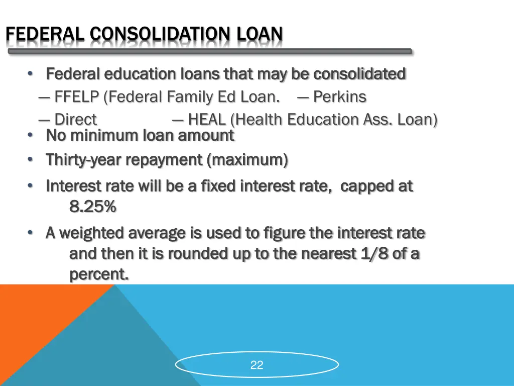 federal consolidation loan