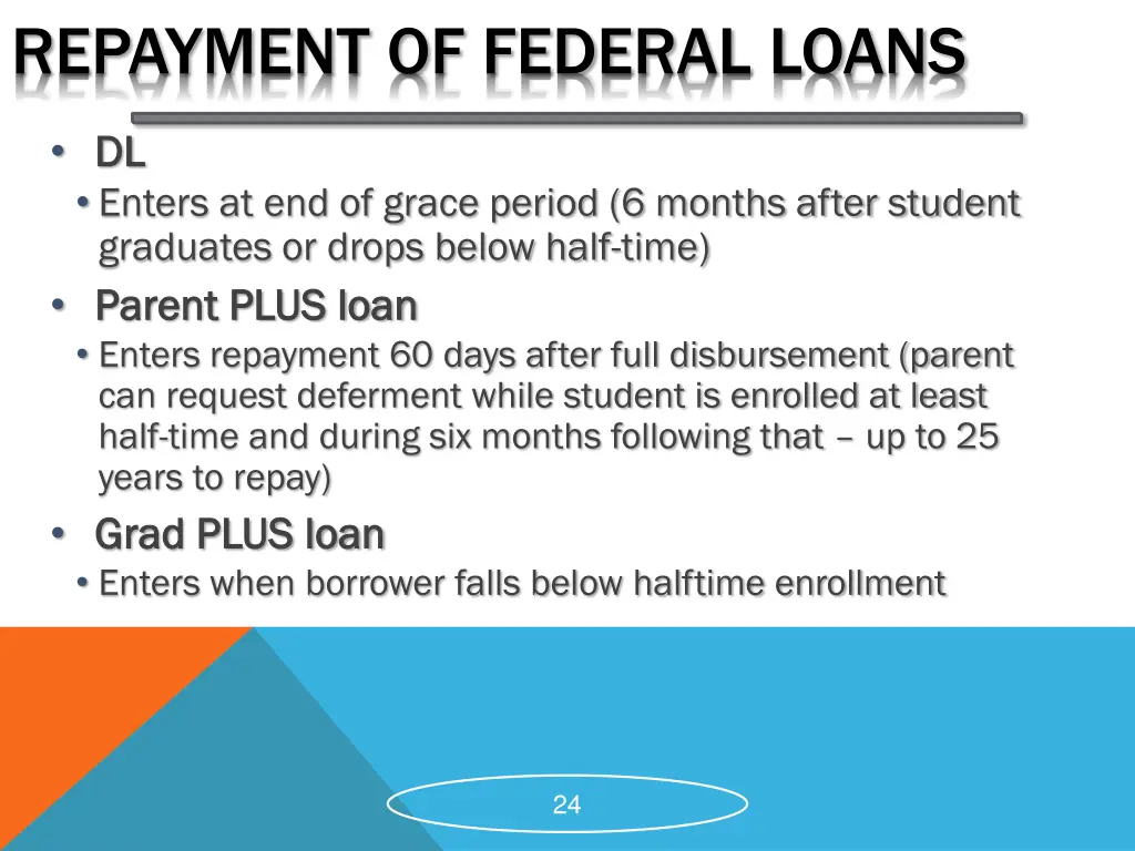 repayment of federal loans