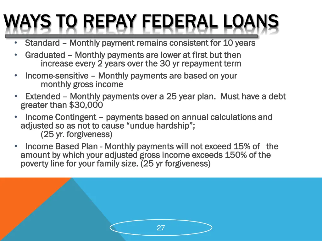 ways to repay federal loans