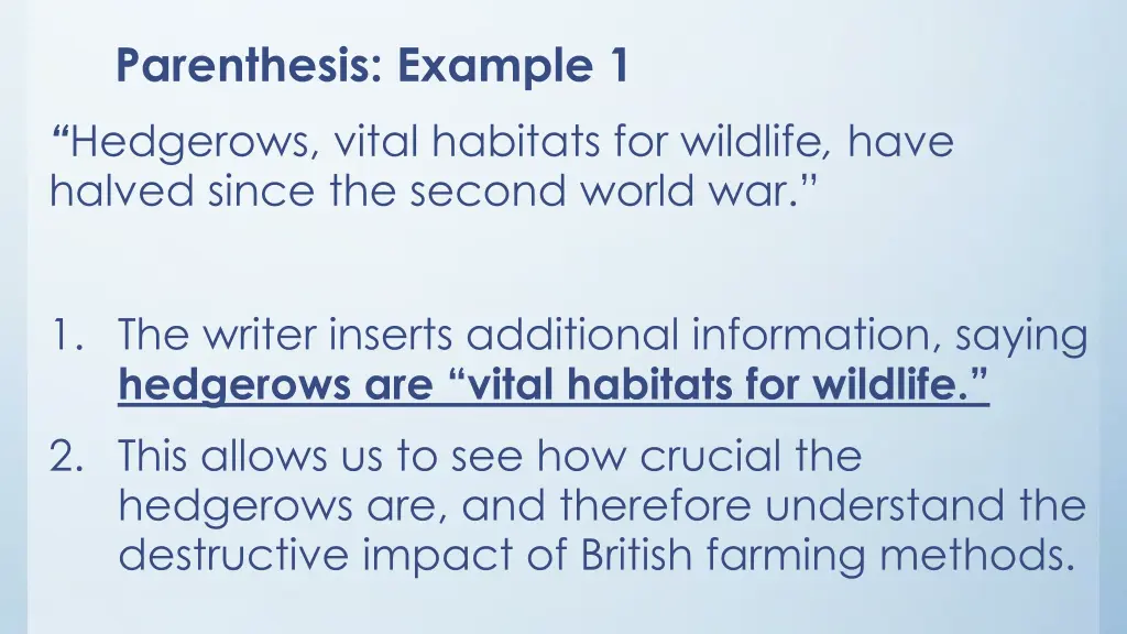 parenthesis example 1 hedgerows vital habitats 1