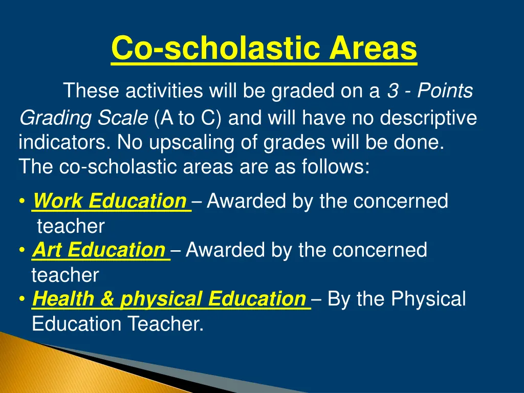 co scholastic areas these activities will