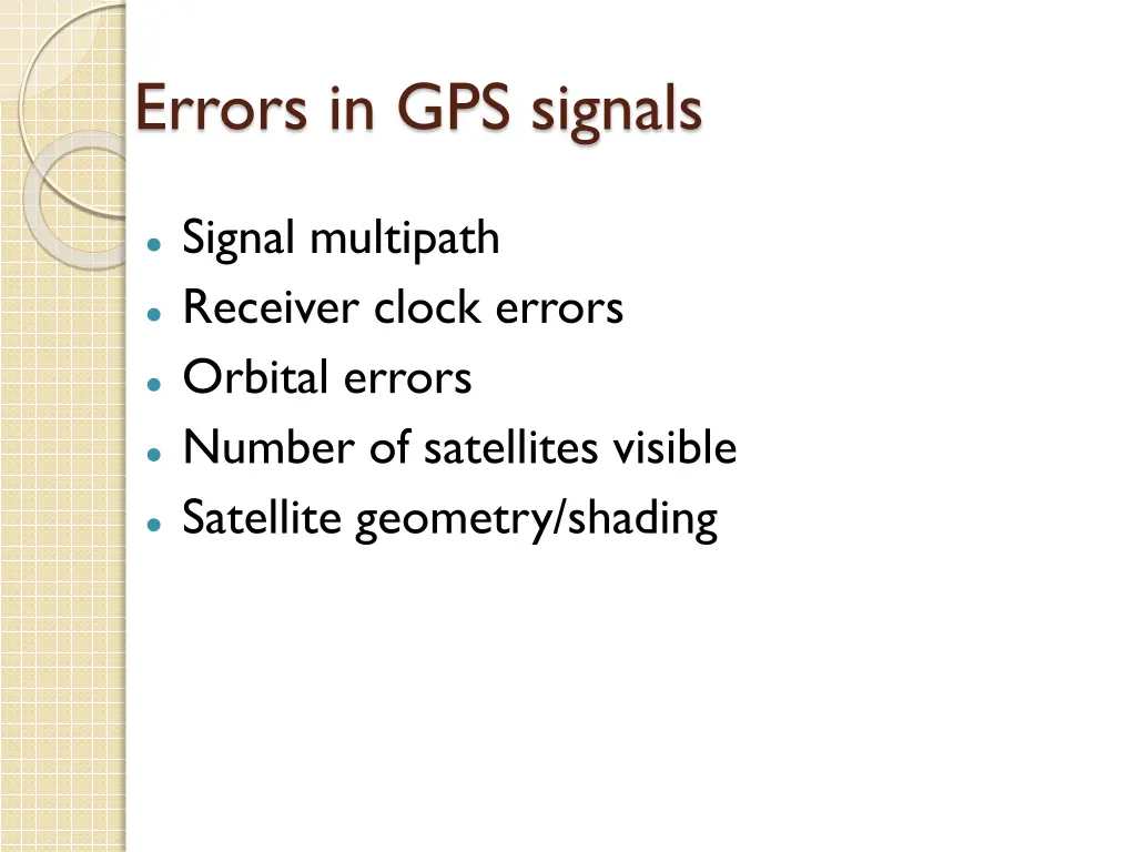 errors in gps signals