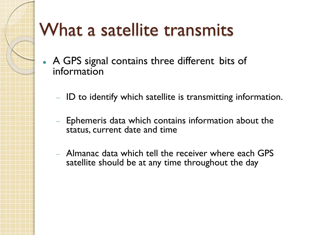 what a satellite transmits