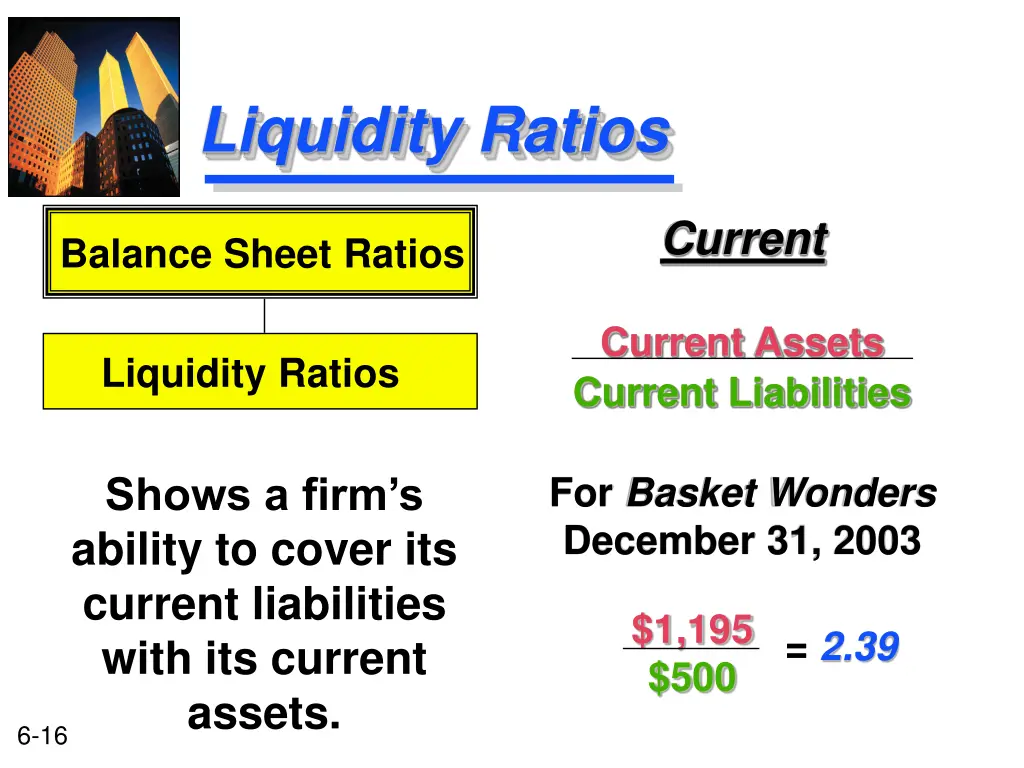 liquidity ratios