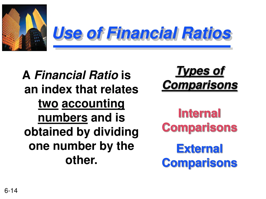 use of financial ratios