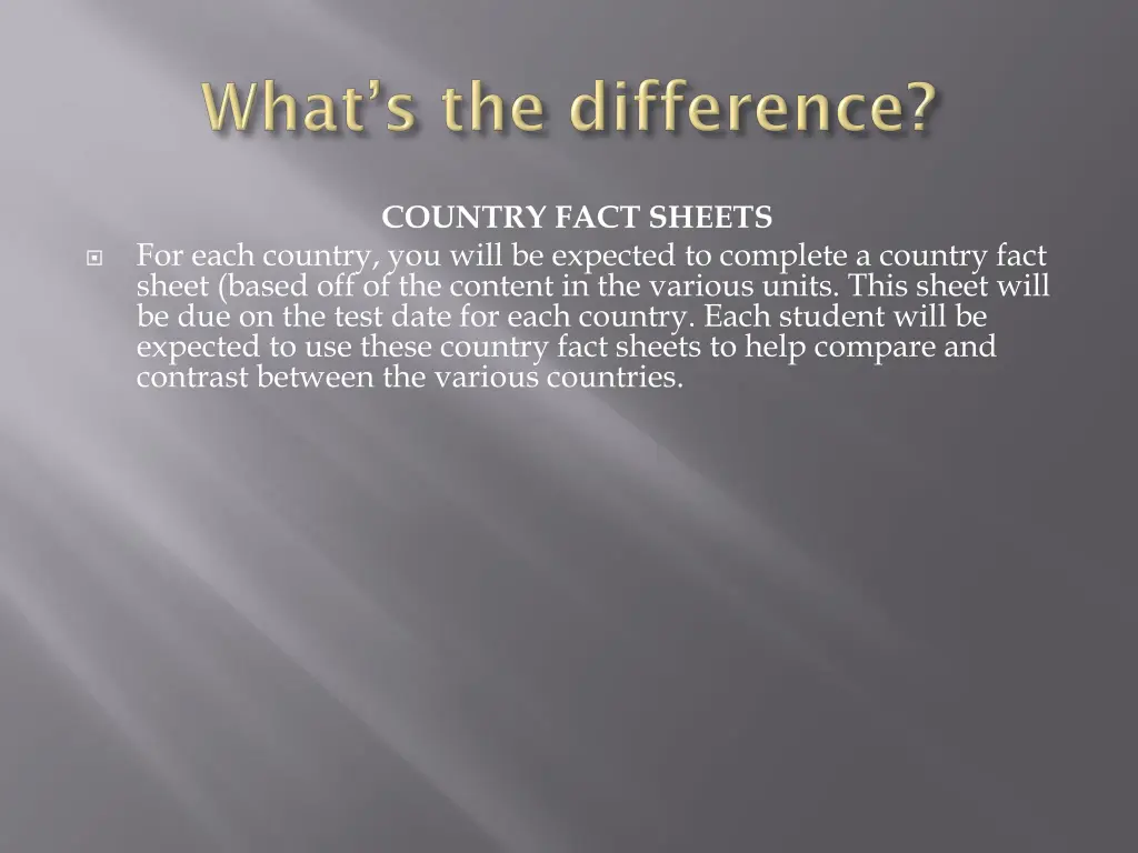 country fact sheets