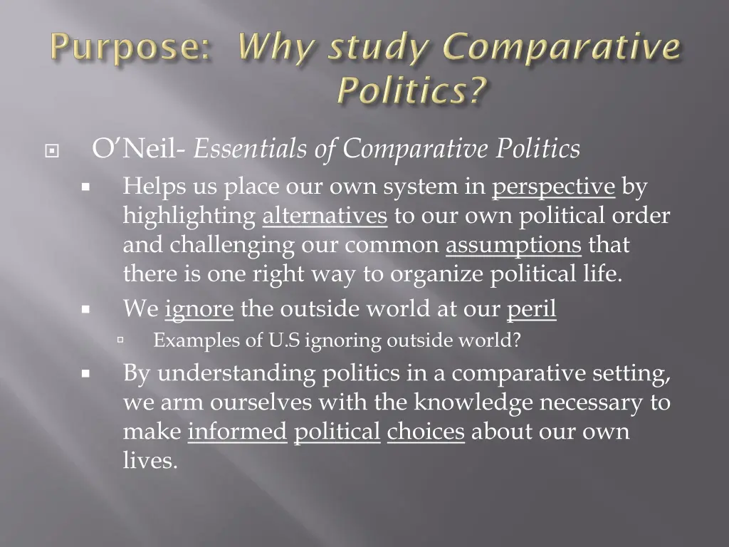 o neil essentials of comparative politics helps