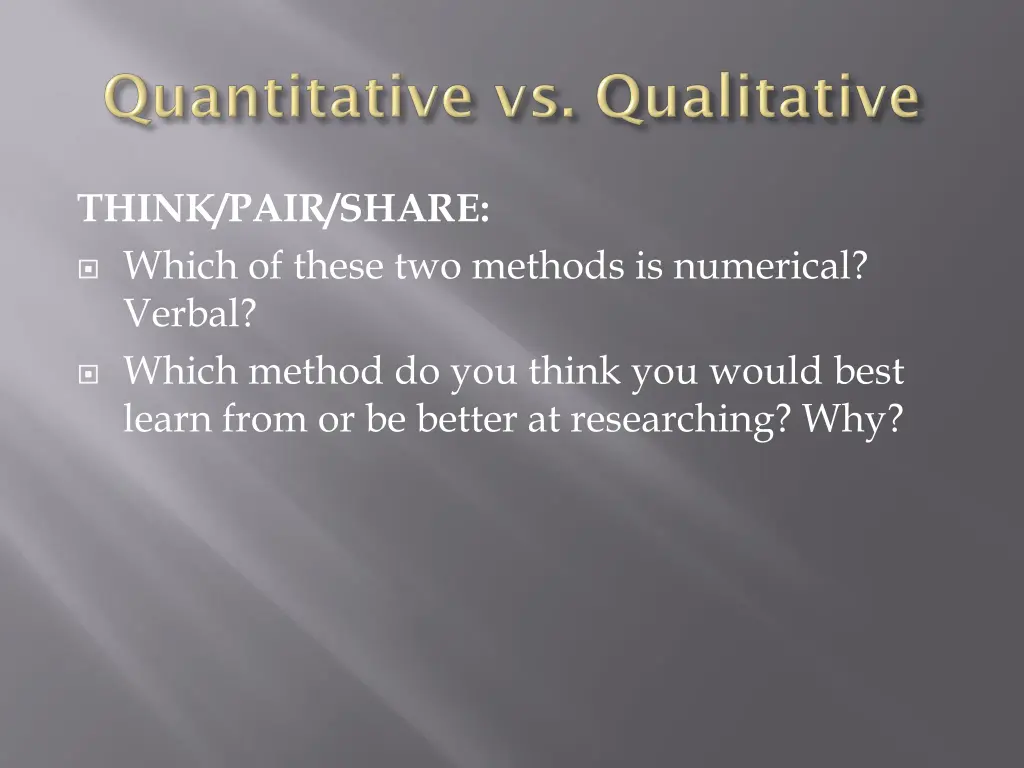 think pair share which of these two methods