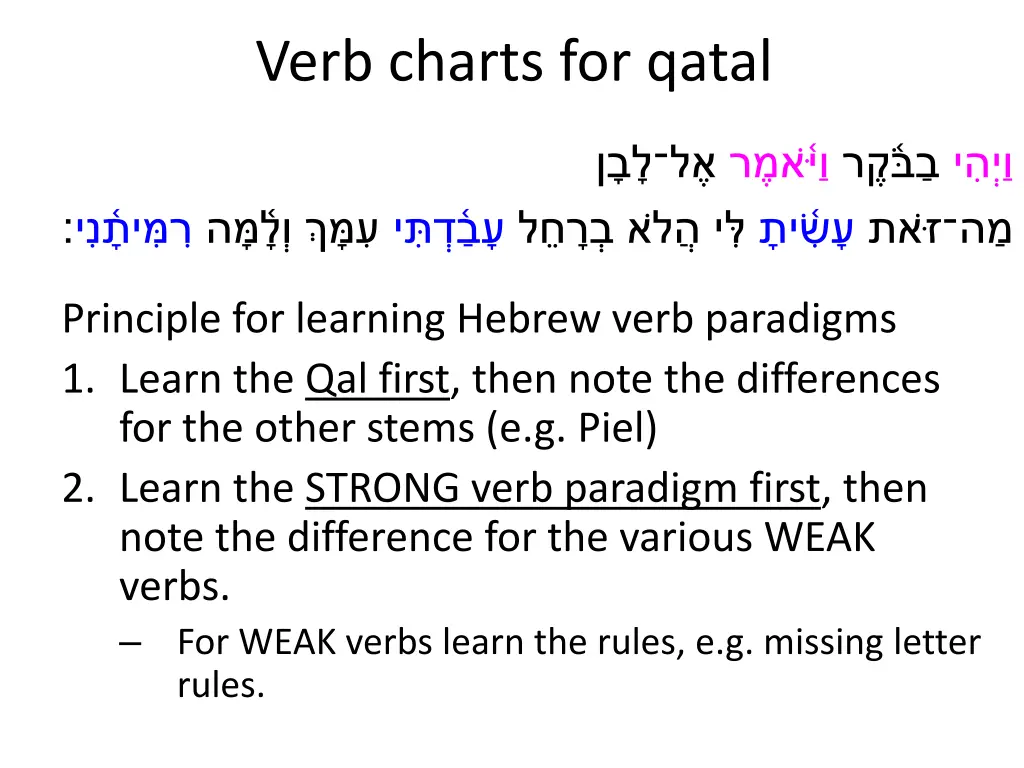 verb charts for qatal 11