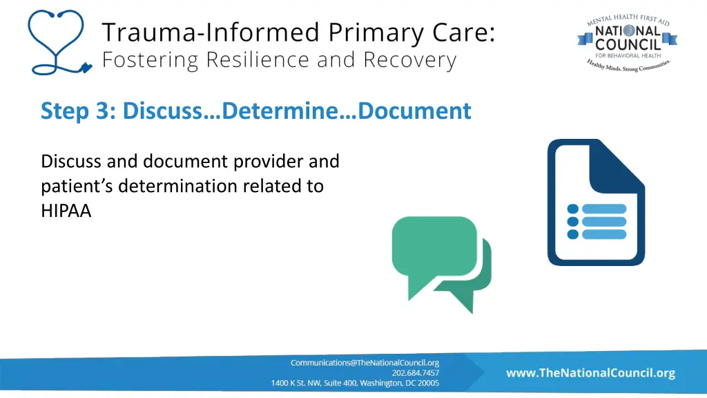 step 3 discuss determine document