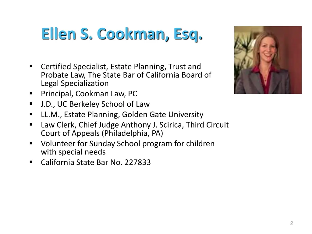 ellen s cookman esq