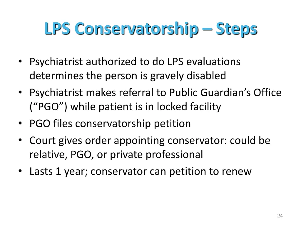 lps conservatorship steps