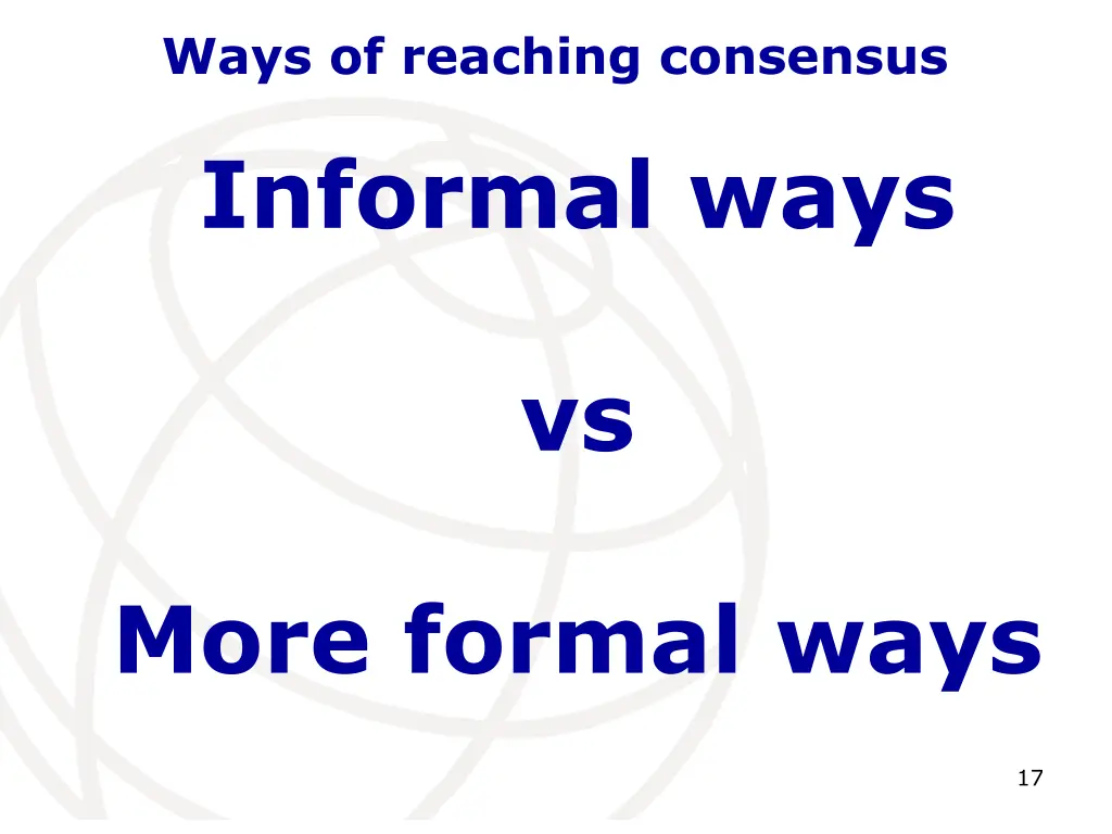 ways of reaching consensus