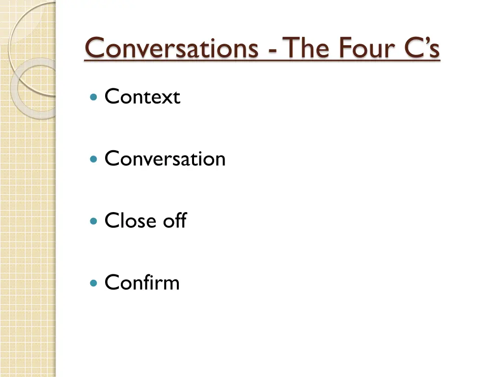 conversations the four c s