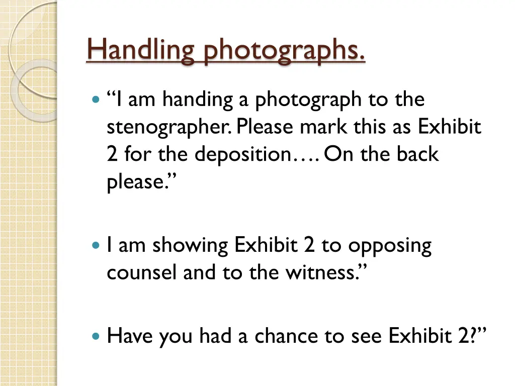 handling photographs