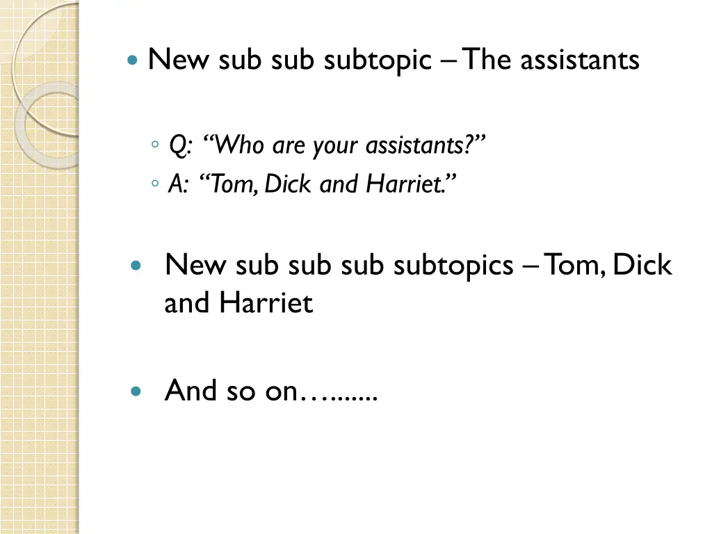 new sub sub subtopic the assistants