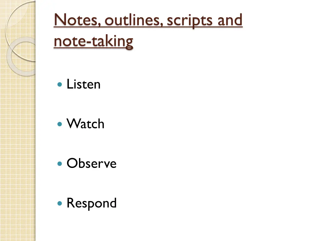 notes outlines scripts and note taking