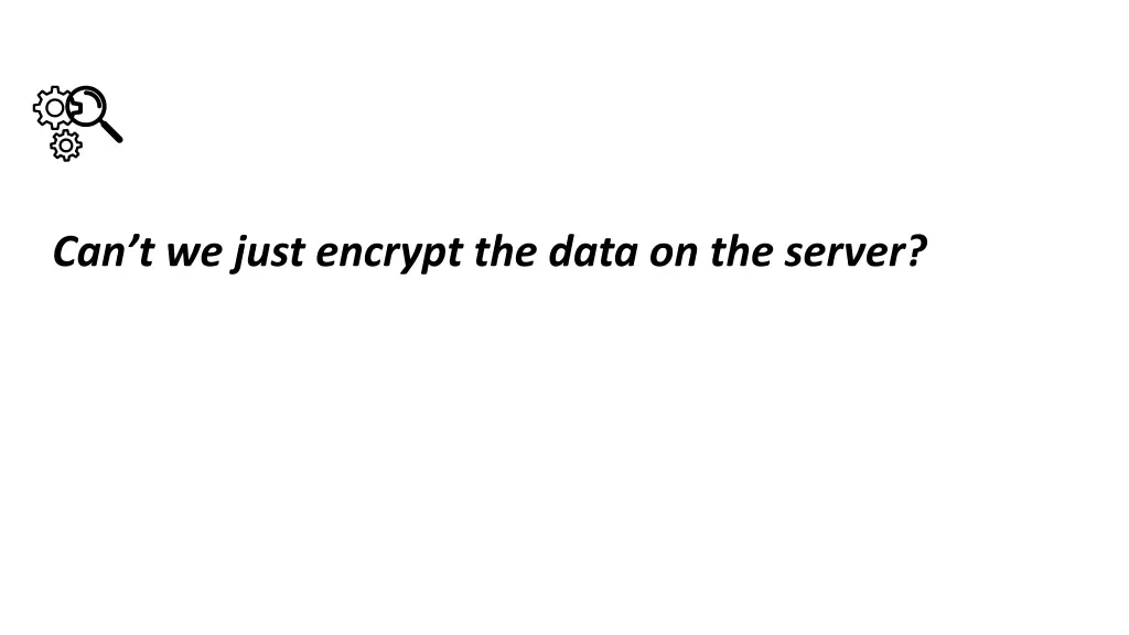 can t we just encrypt the data on the server