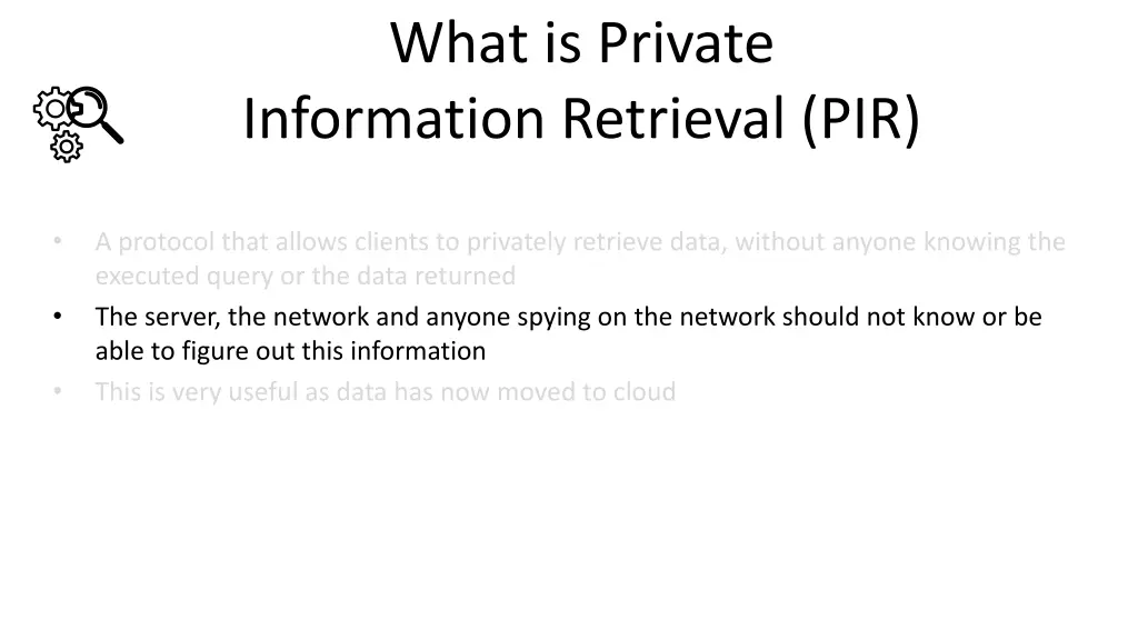 what is private information retrieval pir 1