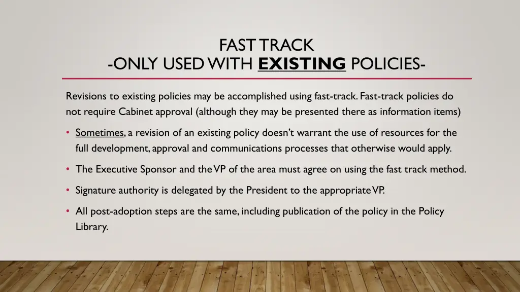 fast track