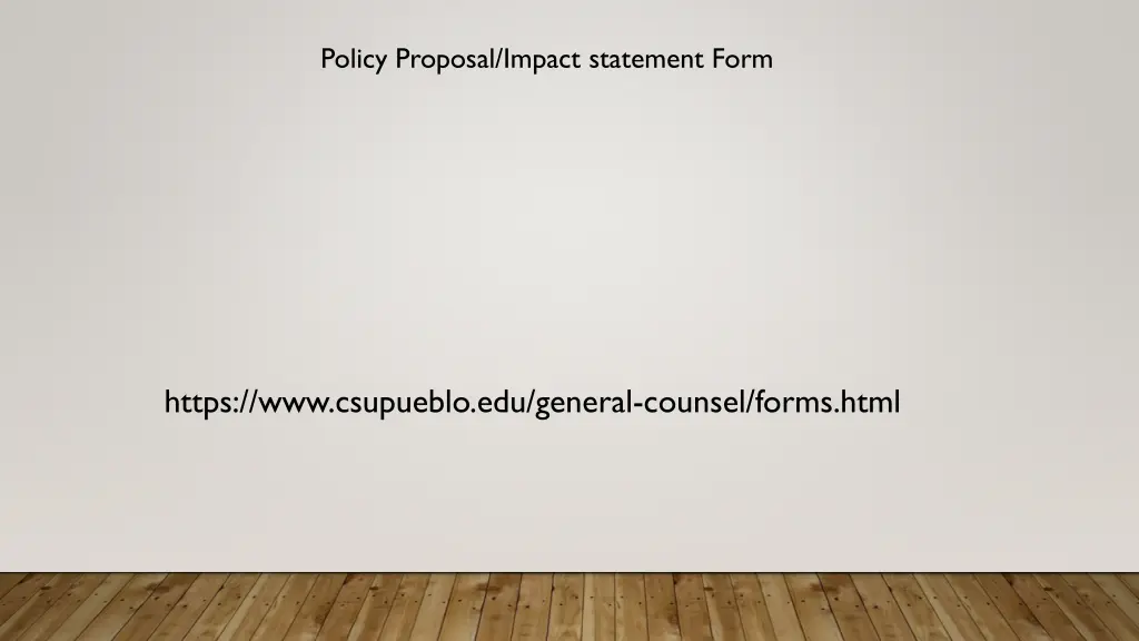 policy proposal impact statement form