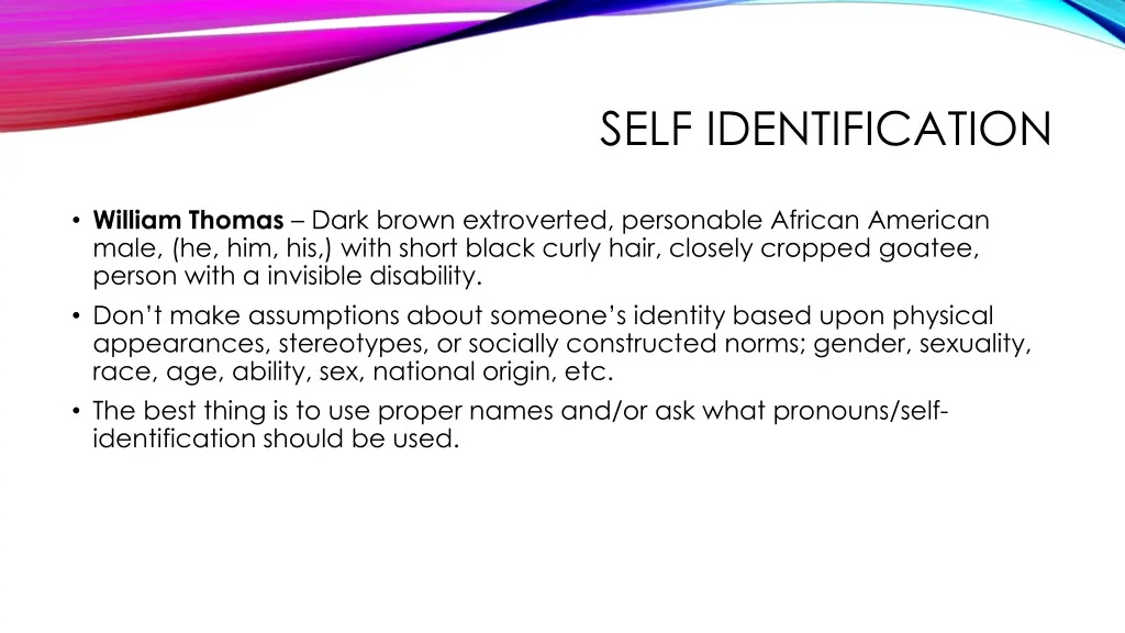 self identification