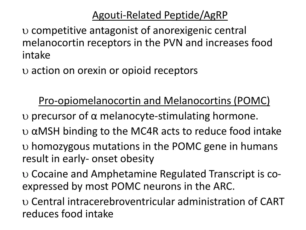 agouti related peptide agrp