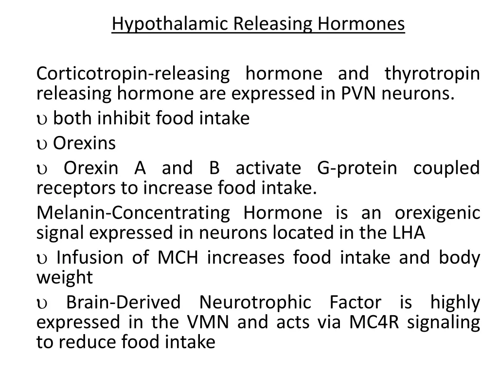 hypothalamic releasing hormones