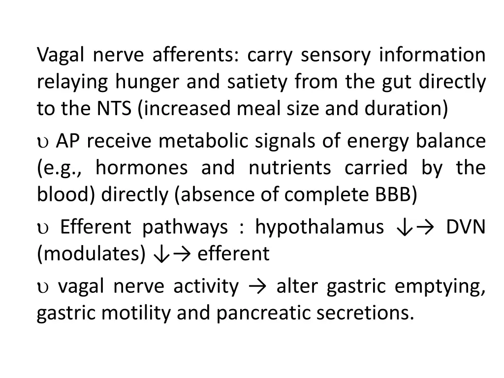 vagal nerve afferents carry sensory information