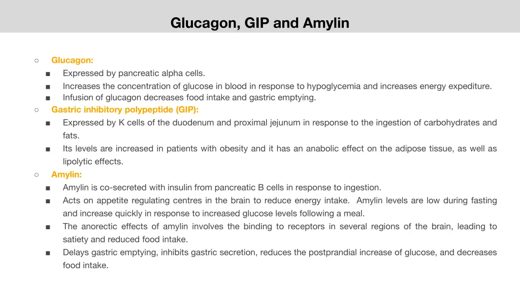 glucagon gip and amylin