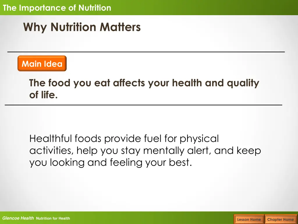 the importance of nutrition 1