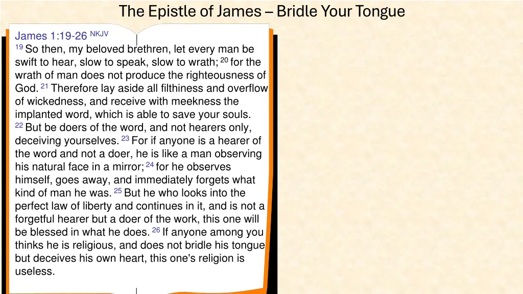 the epistle of james bridle your tongue 1