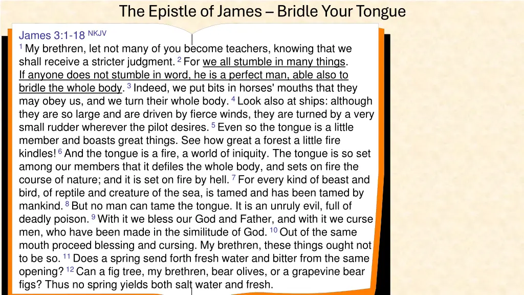 the epistle of james bridle your tongue 10