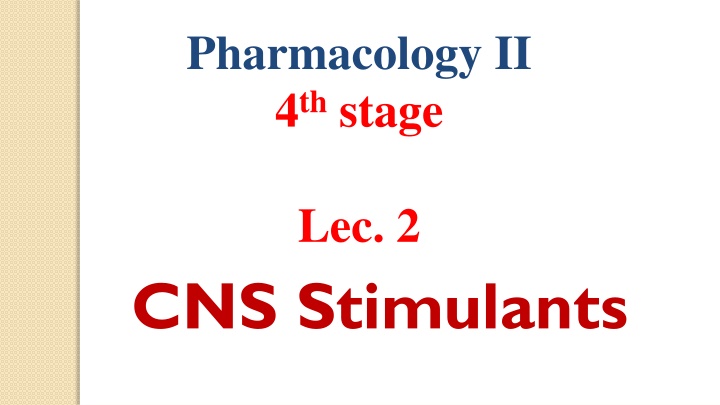 pharmacology ii 4 th stage