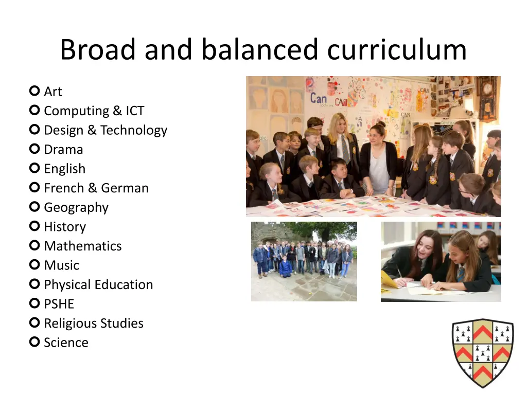 broad and balanced curriculum