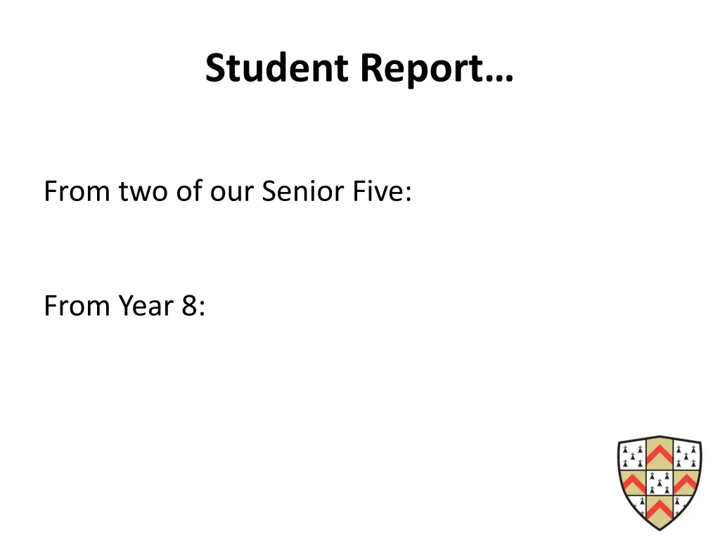 student report