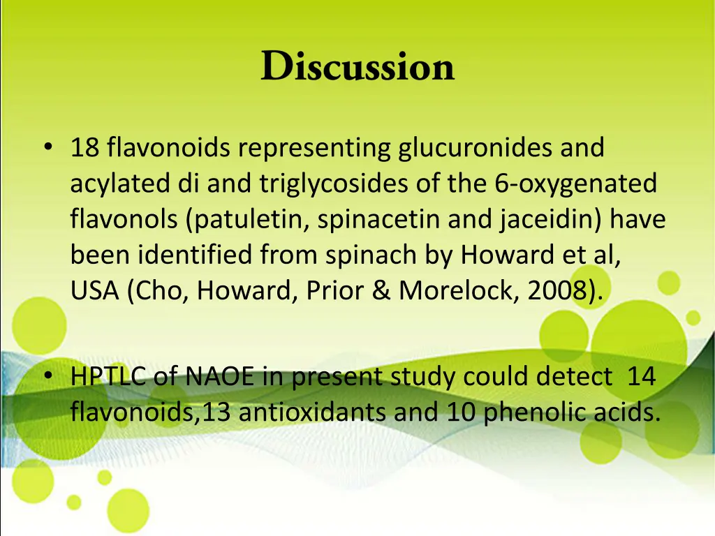 18 flavonoids representing glucuronides