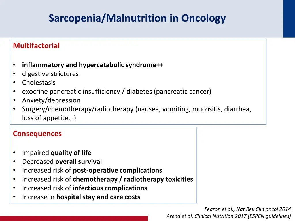 sarcopenia malnutrition in oncology