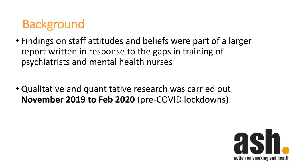 background background findings on staff attitudes