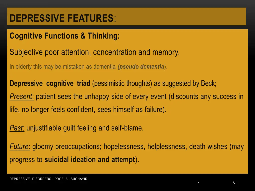 depressive features 1