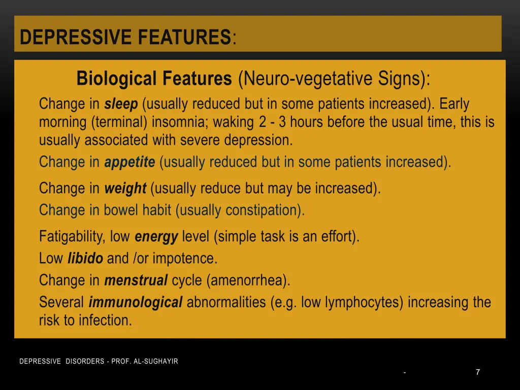 depressive features 2