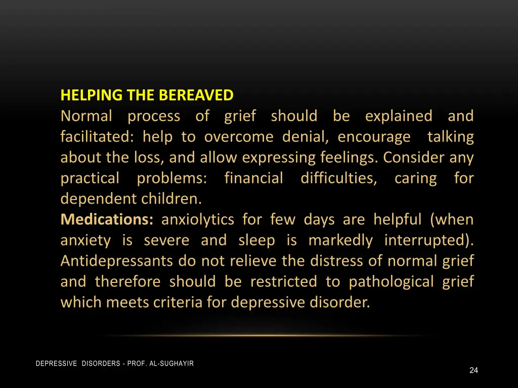 helping the bereaved normal process of grief