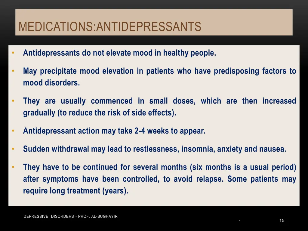 medications antidepressants