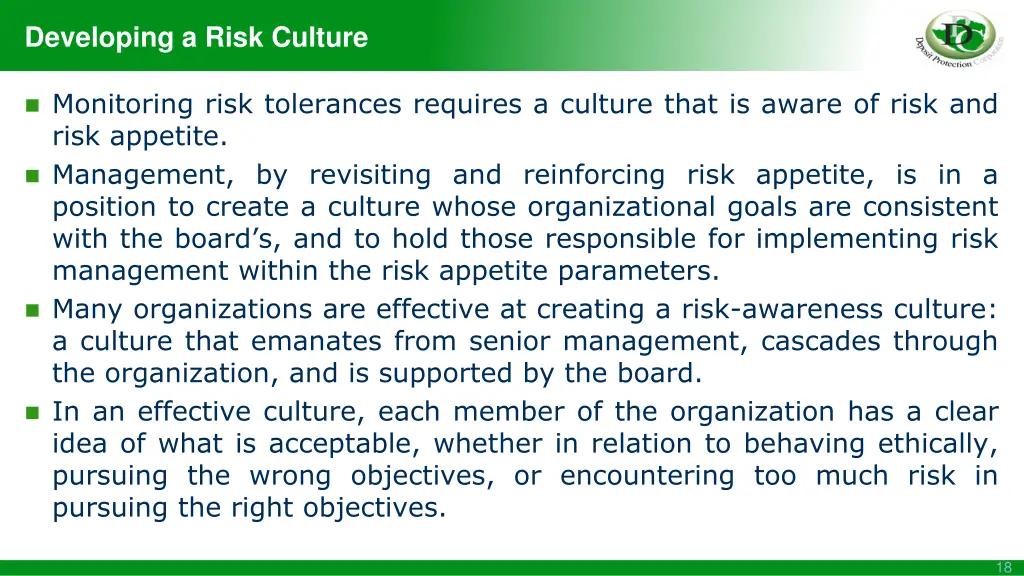 developing a risk culture